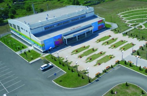 Плавательный бассейн, построенный компанией «Август» в п. Вурнары